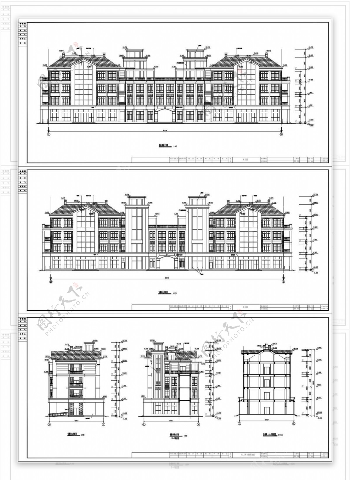 售楼部建筑图纸之立面图