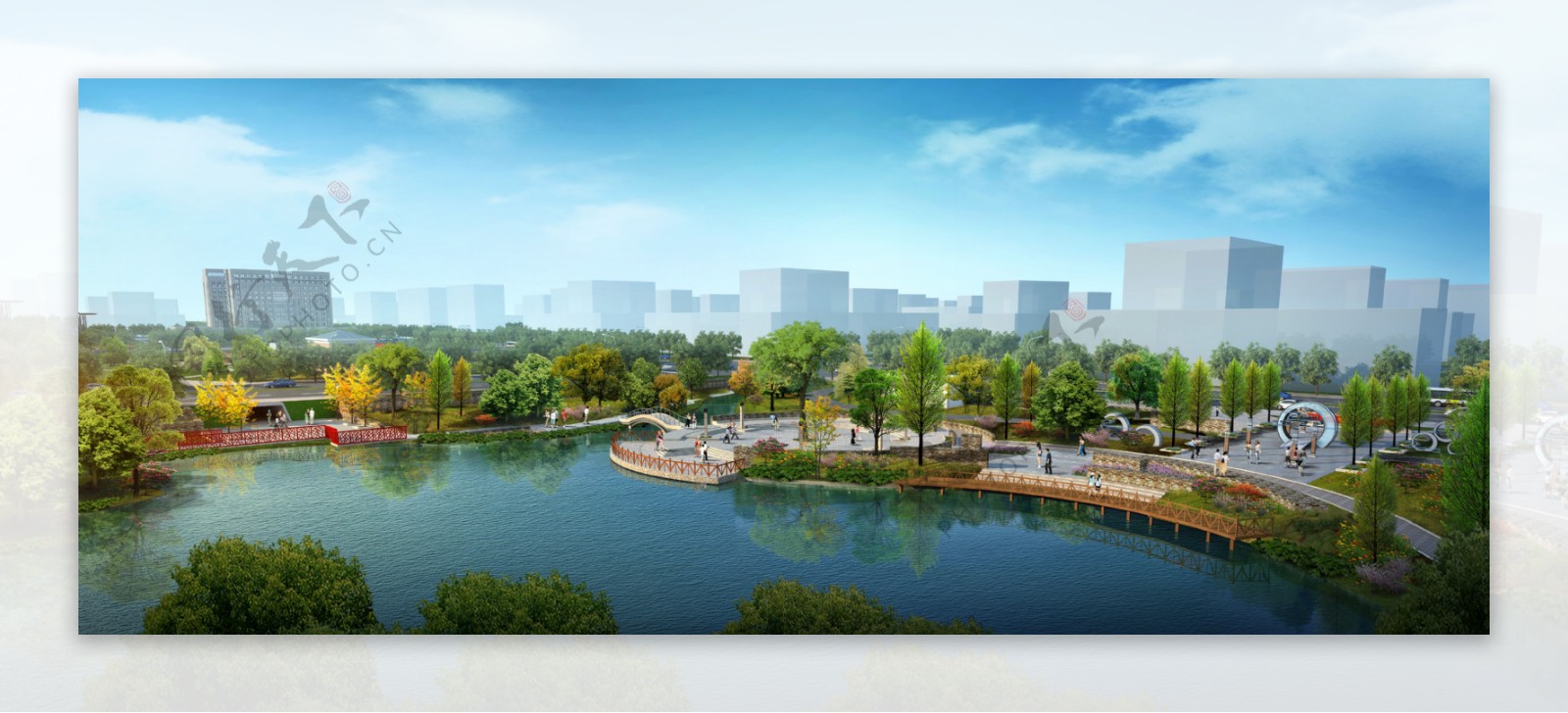 湿地公园亲水平台效果图图片