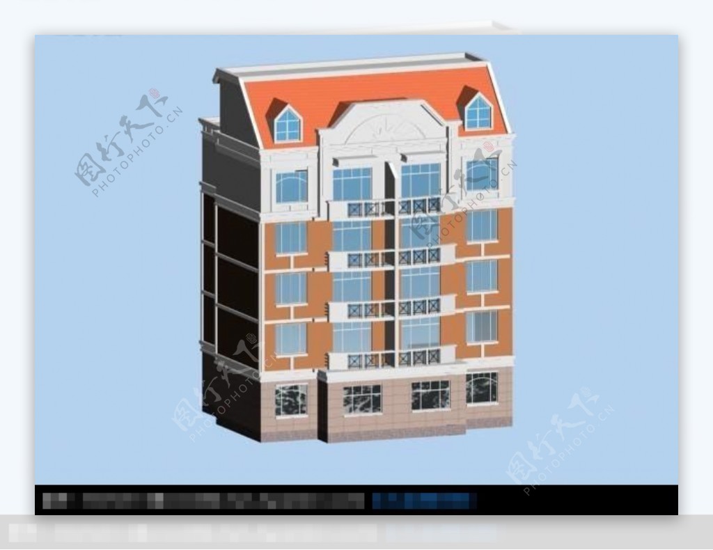阁楼式六层住宅3d建筑模型