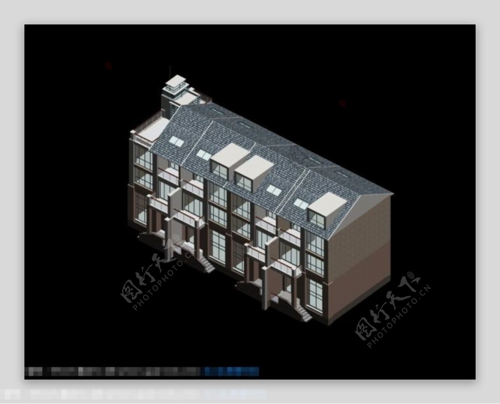 宽大独栋建筑模型