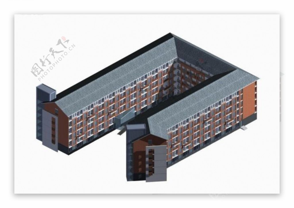 欧式学校建筑群3D模型设计