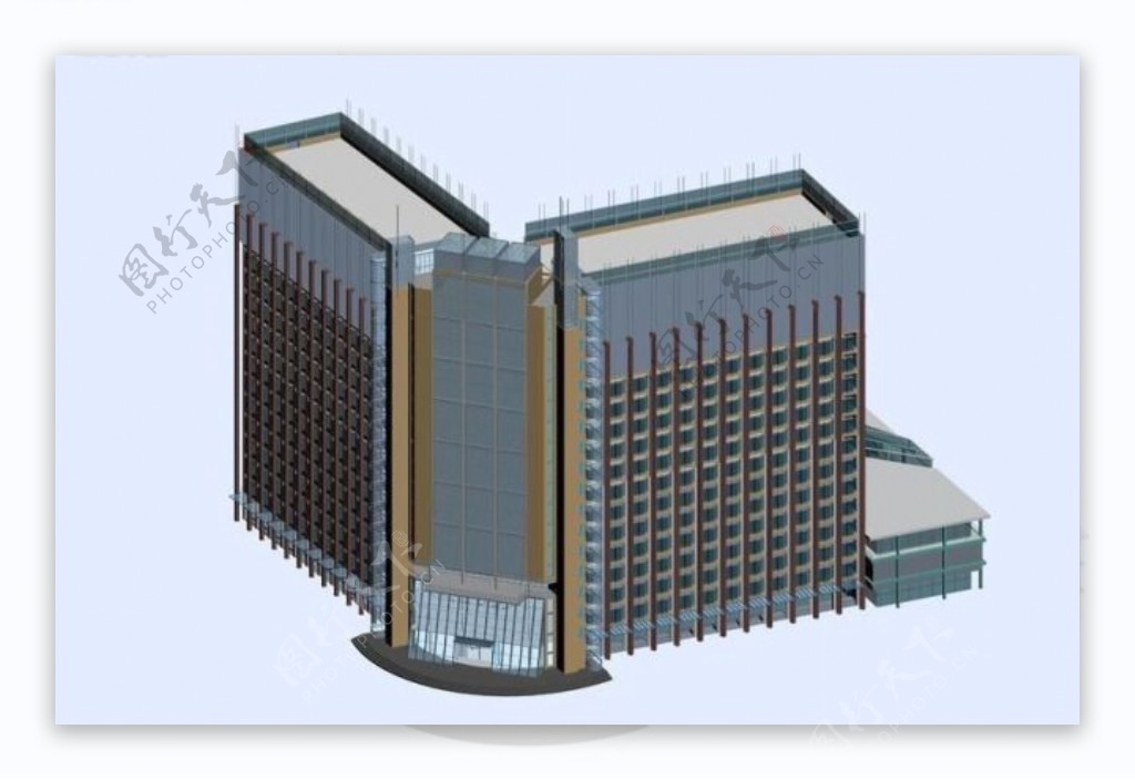 现代风公共建筑办公楼厂房设计模型