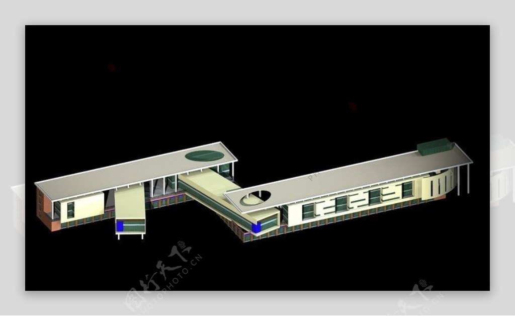 Z型商业中心建筑群3D模型设计