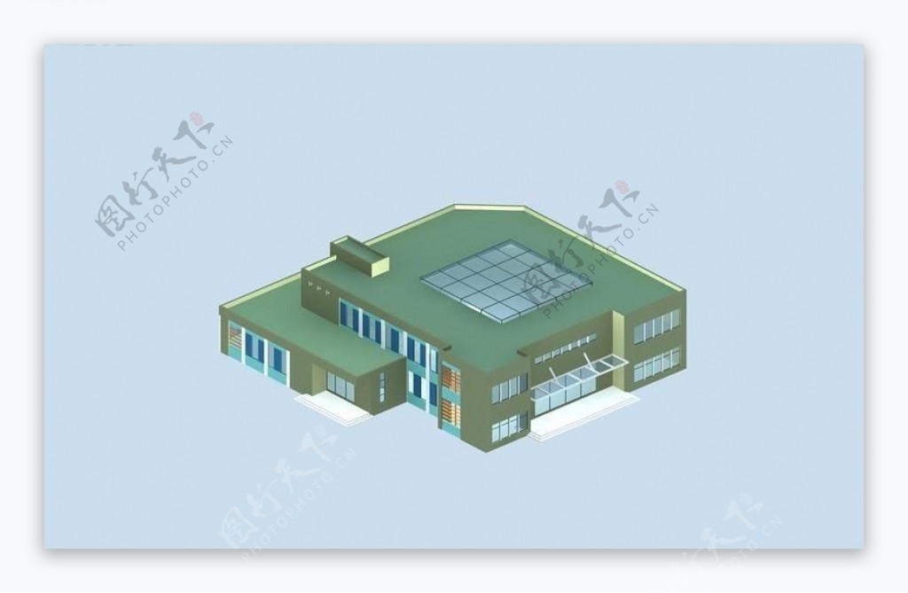 不规则建筑群3D模型图