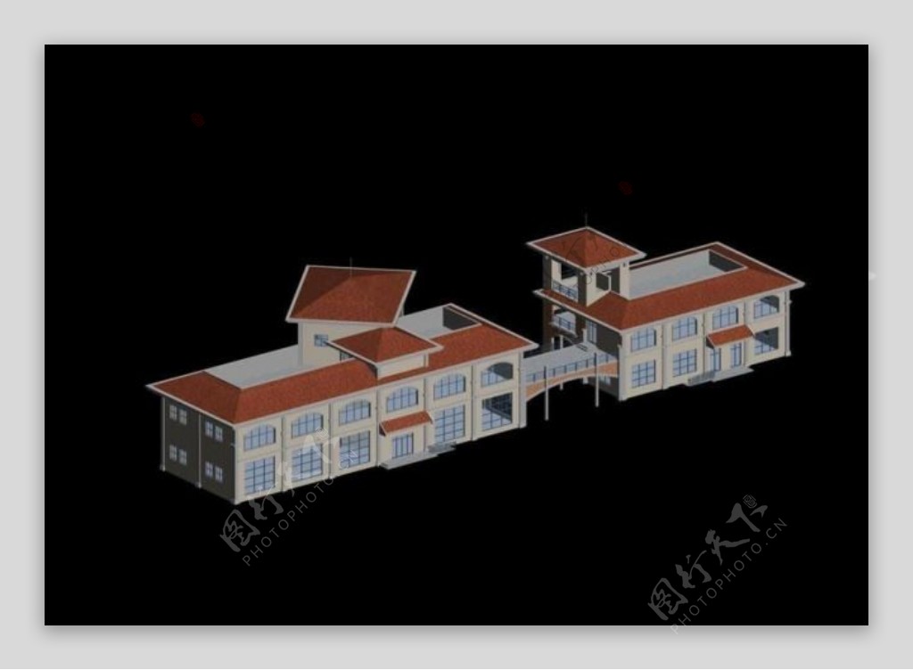 西式住宅楼建筑群3D模型设计