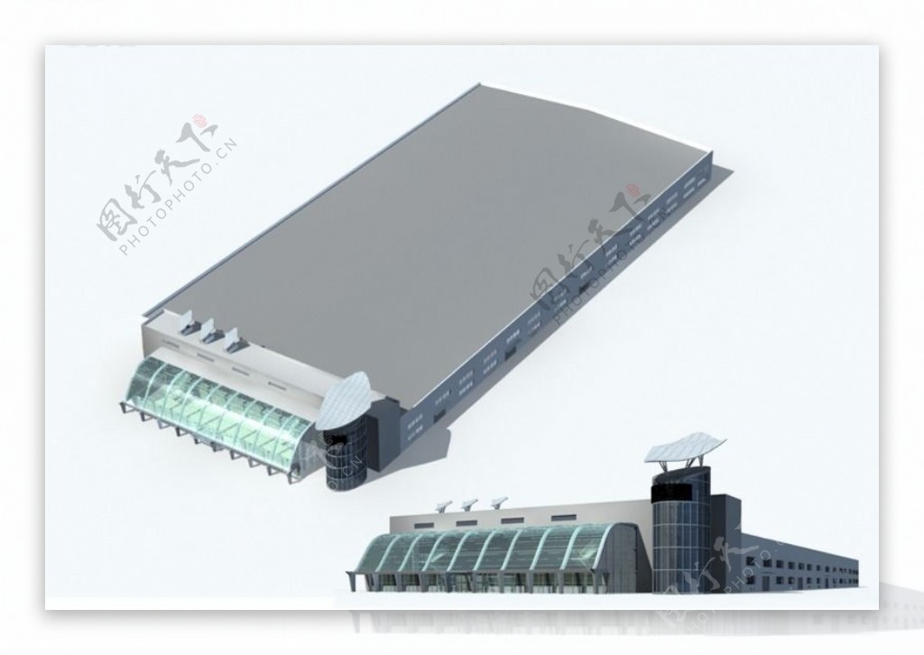 现代豪华体育馆建筑设计3D模型