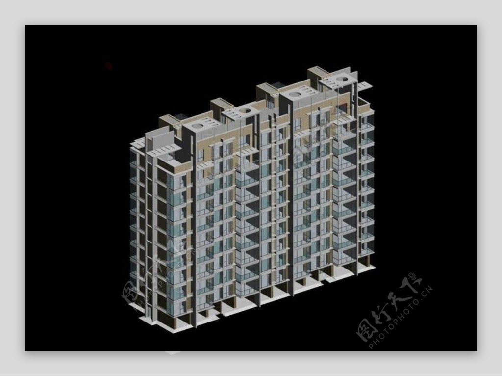 现代时尚住宅办公商业楼3D模型