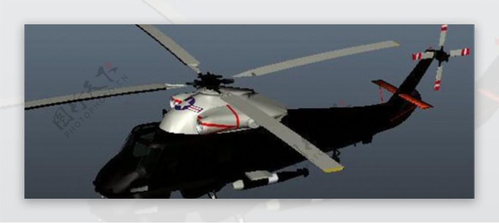 预警直升机游戏模型