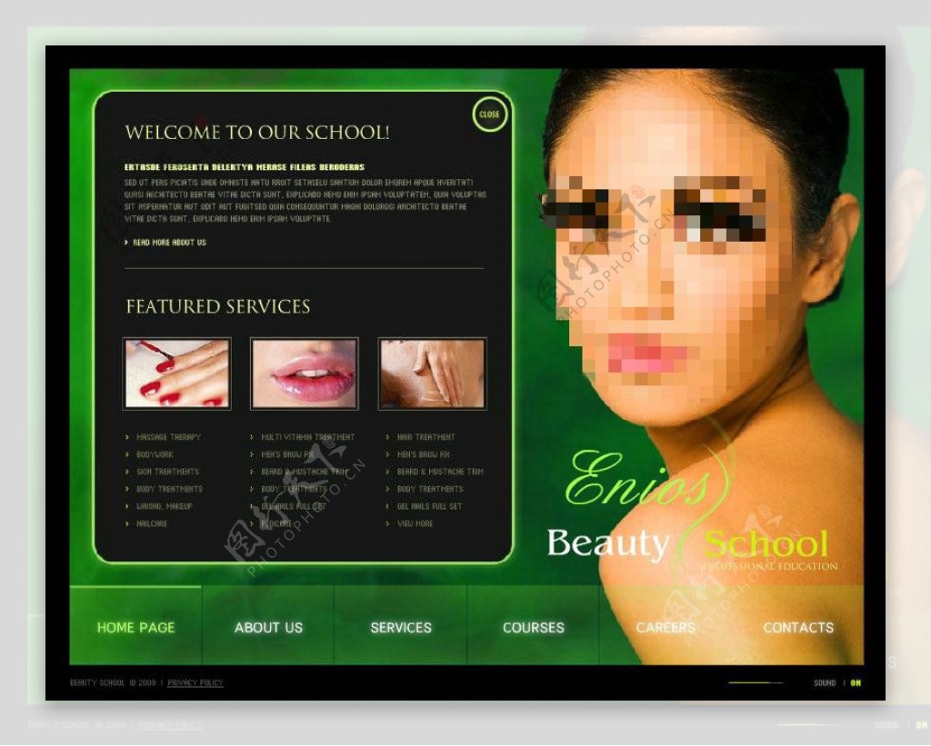 美容学院网页动画模板