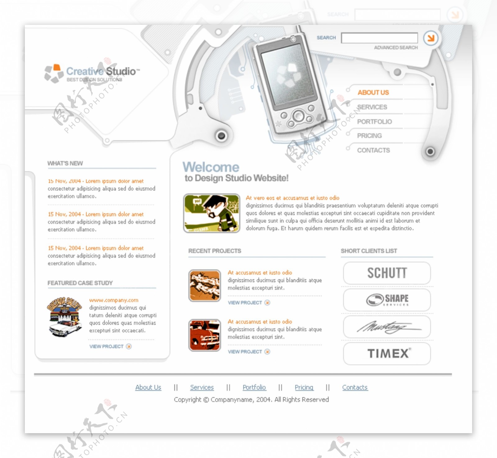 手机游戏设计企业网站模板