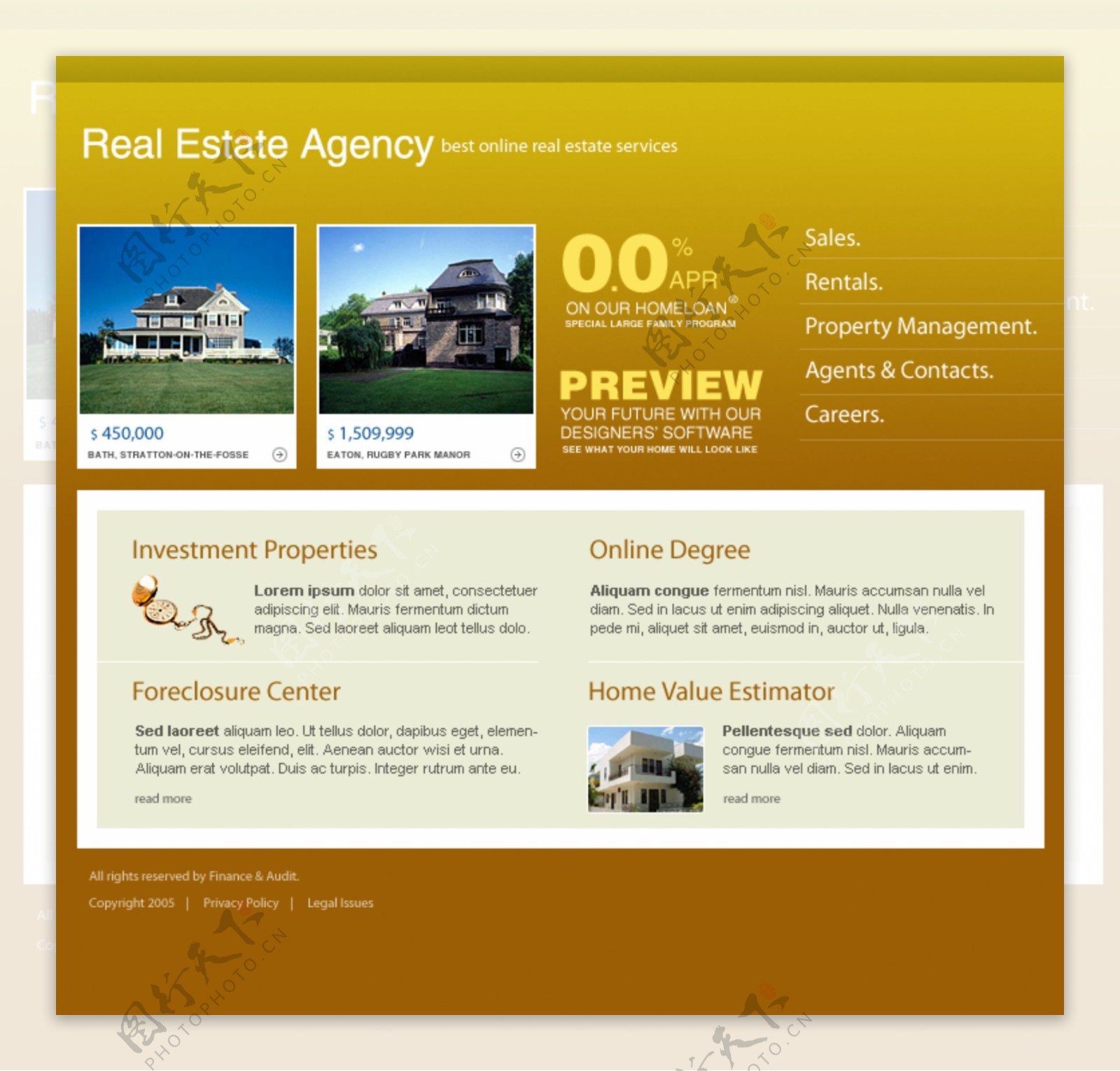 房地产中介代理机构网页模板