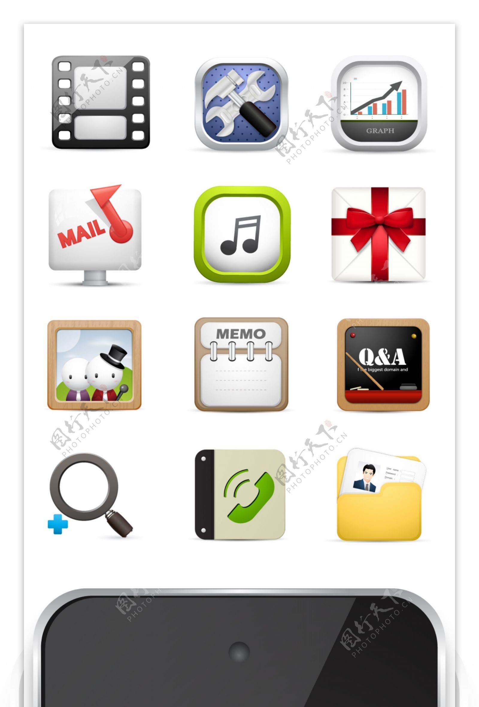 手机应用系统类icon图标