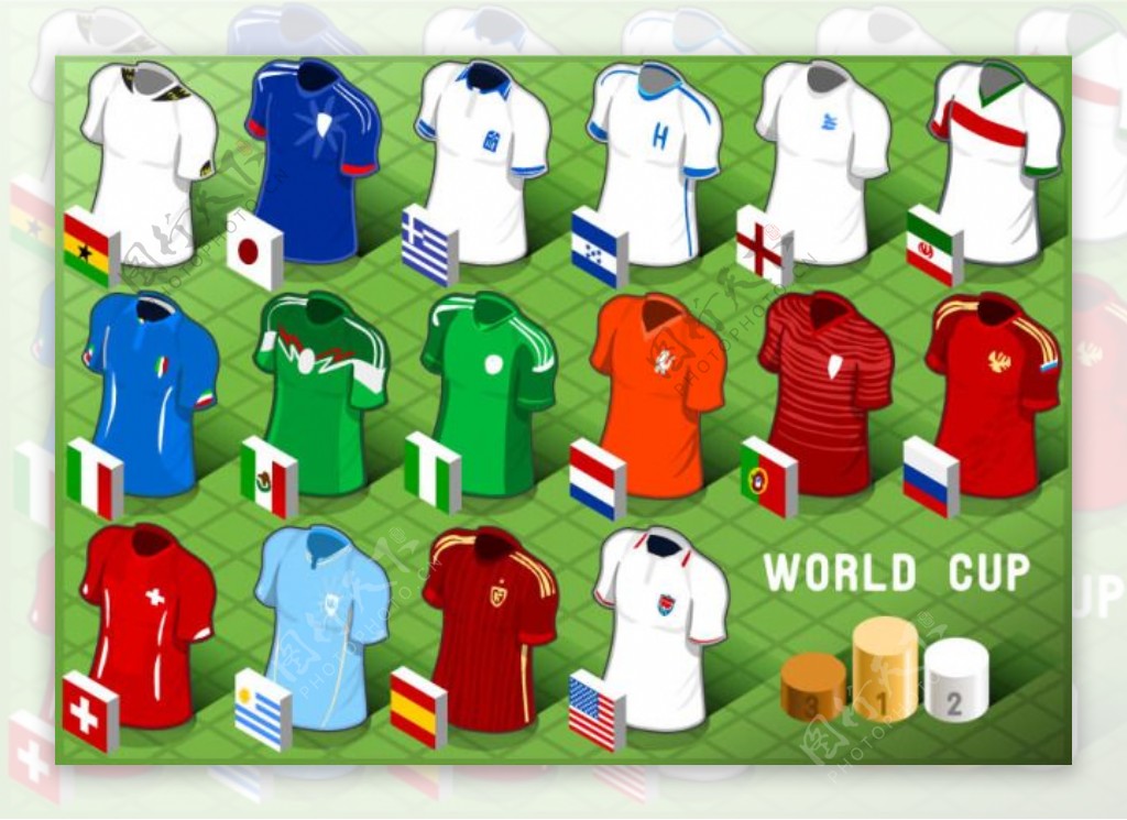 16款世界杯球服运动服设计矢量素材