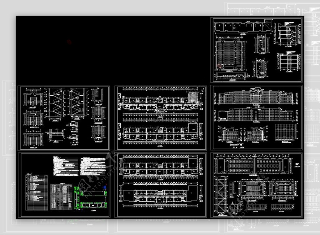 某中学教学楼建筑cad图纸