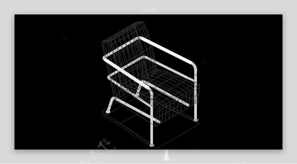 白色圆滑家具CAD模型