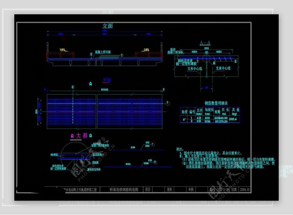桥面连续结构钢筋布置图