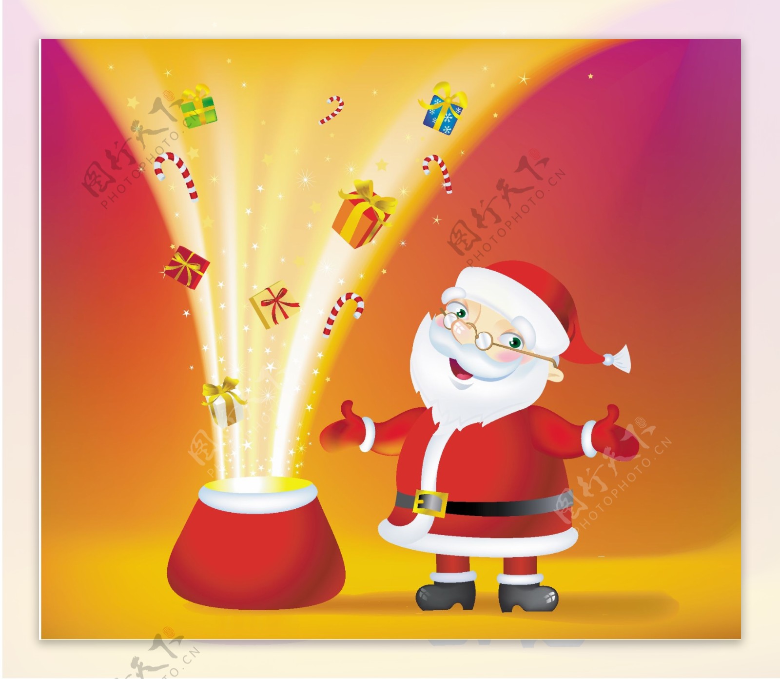 喷射出的礼盒圣诞背景图片