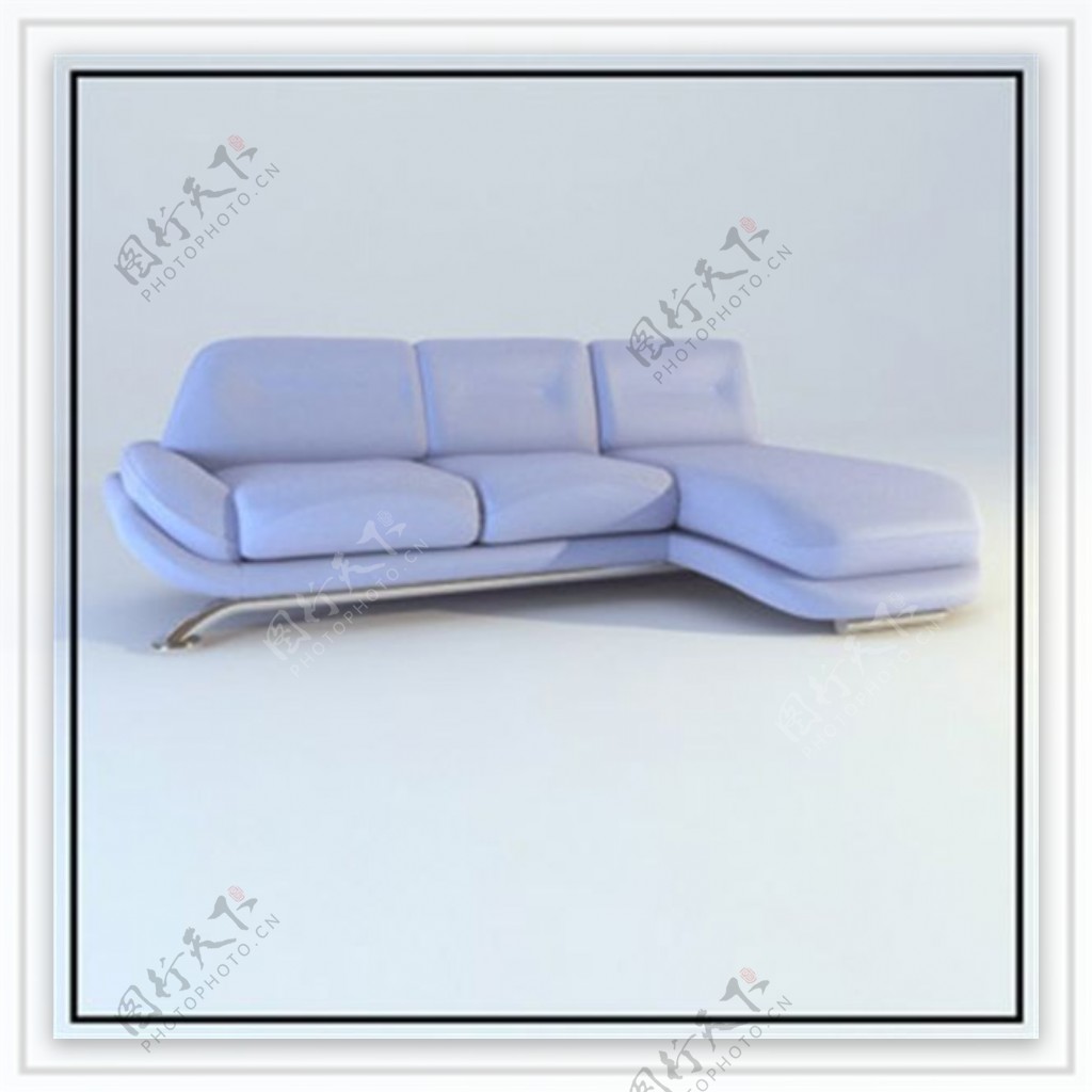 蓝色小沙发3模型素材