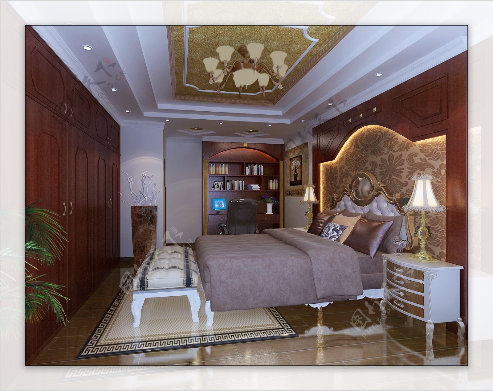 欧式卧室设计效果图图片