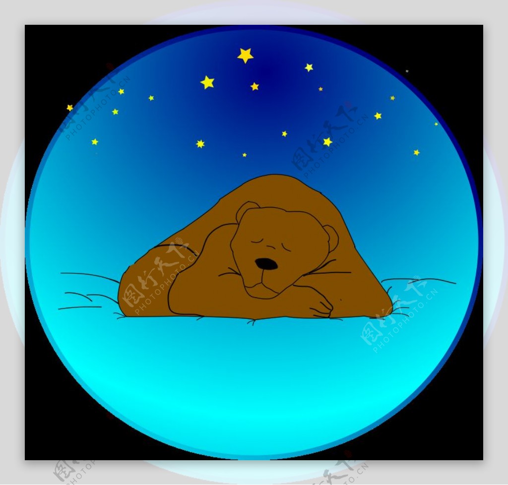 睡熊的星空下