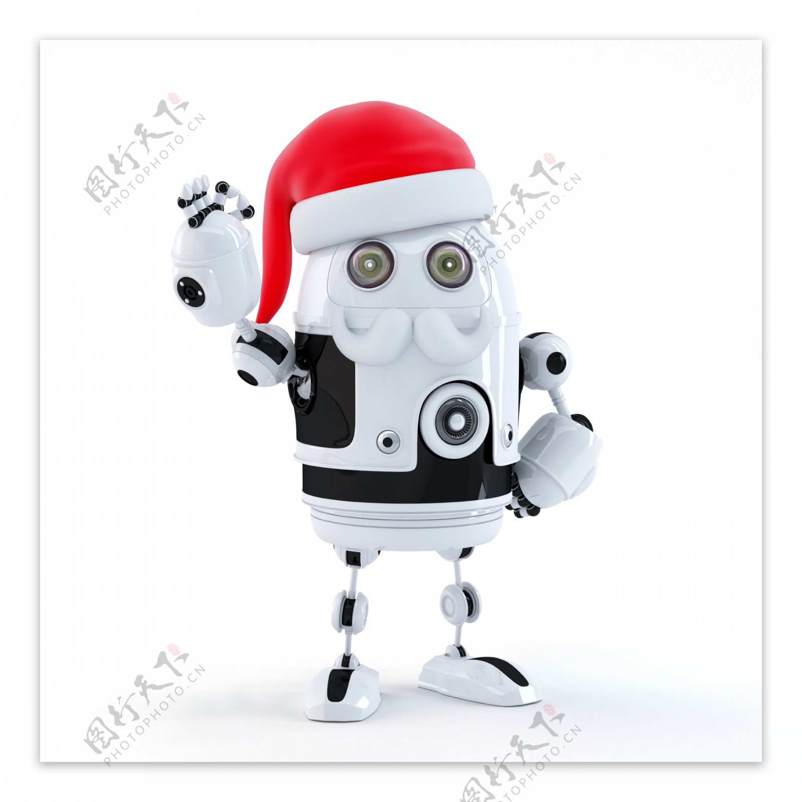 机器人圣诞显示OK的手势技术的概念