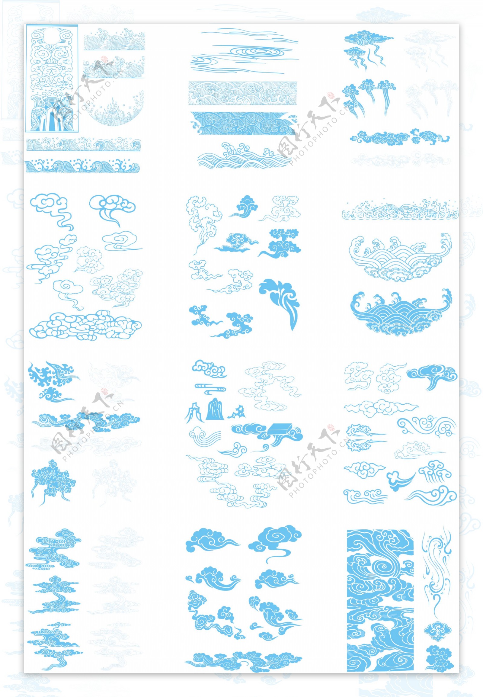 传统祥云矢量图案图片素材-编号01439340-图行天下