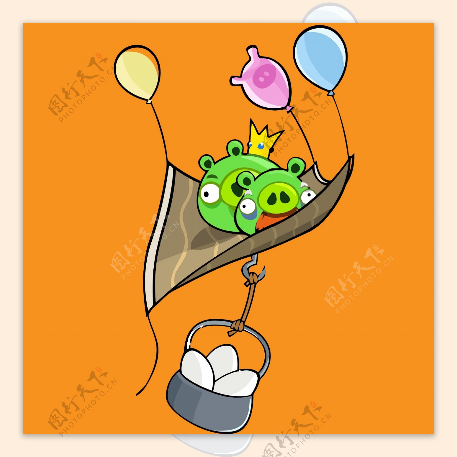 印花矢量图男童卡通形象愤怒的小鸟气球免费素材