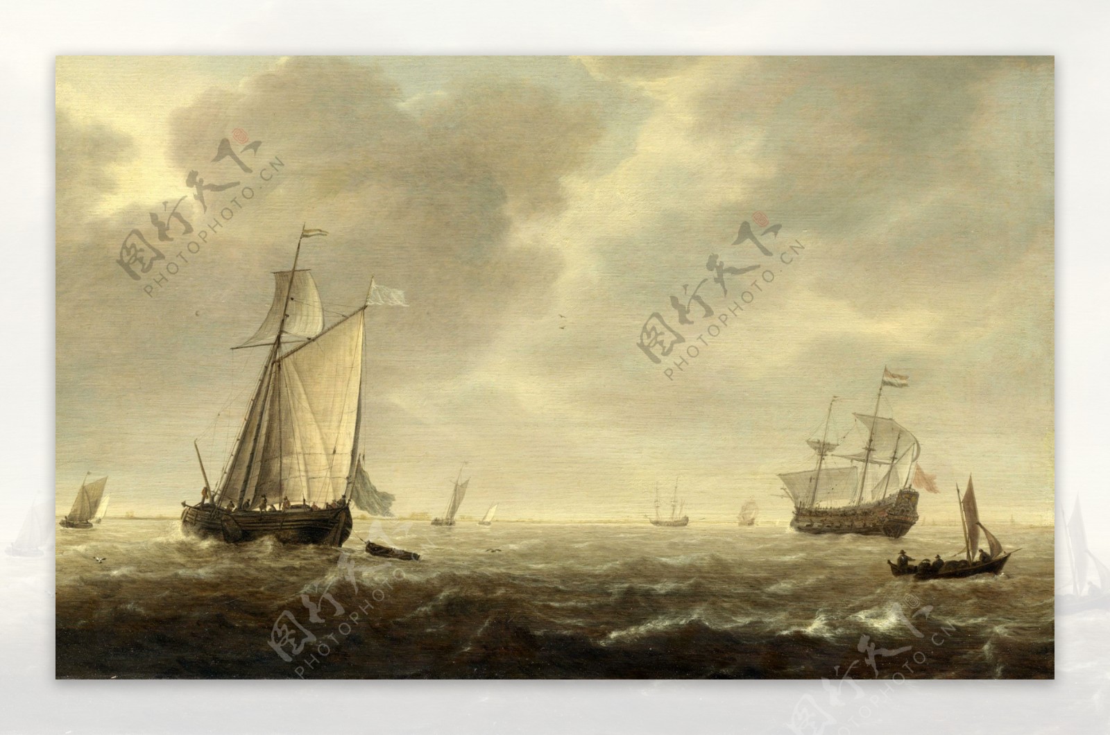 欧洲油画帆船
