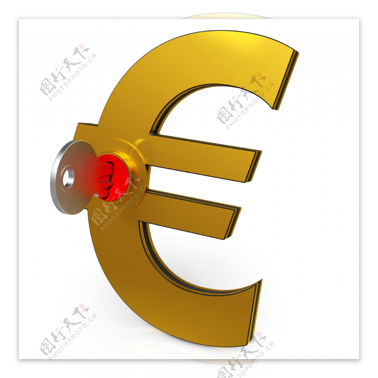 欧元钥匙显示储蓄和金融