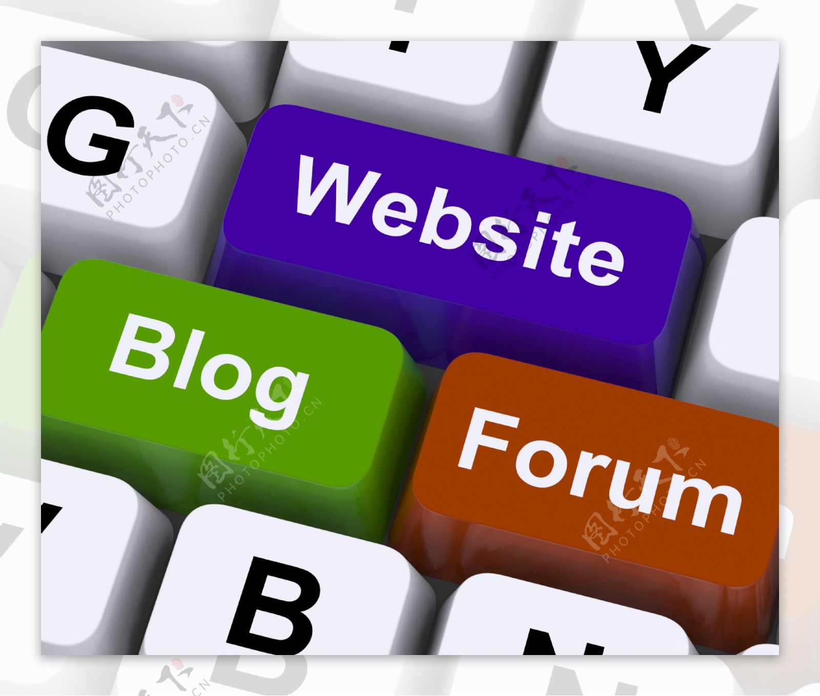 网站的博客和论坛的键显示互联网和WWW
