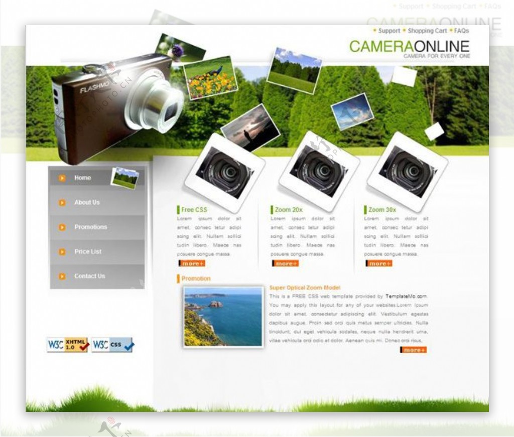 商业相机CSS网页