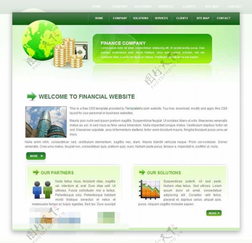 金融网站CSS模板