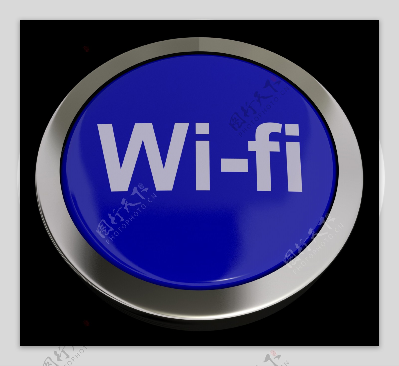 蓝色的WiFi热点或互联网连接按钮