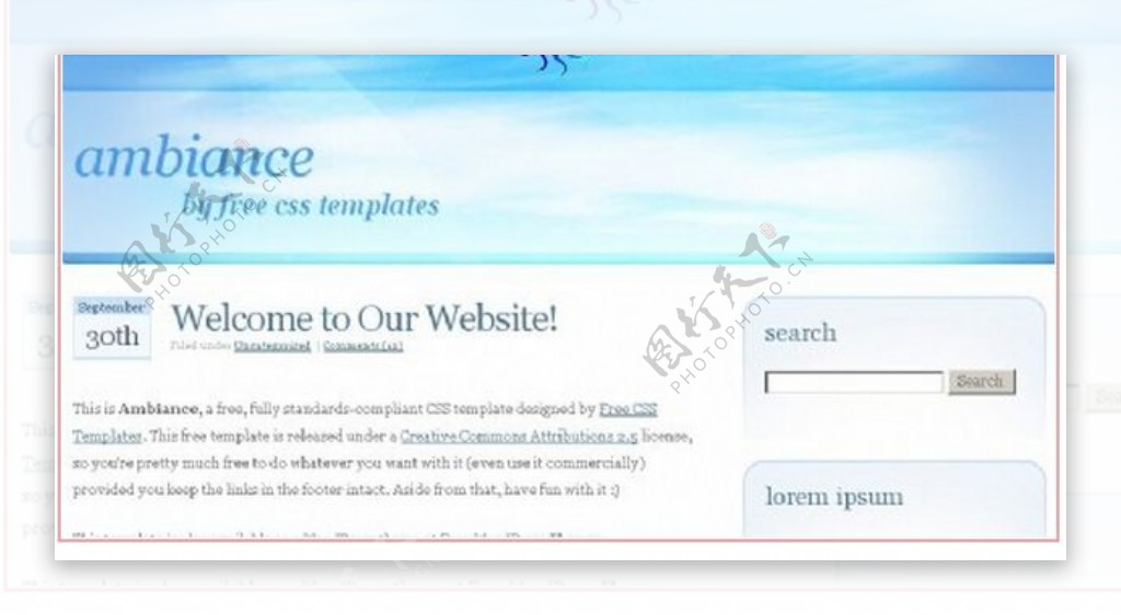 蓝色环境信息网页模板