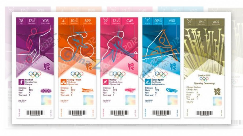 2012年伦敦奥运会门票矢量图