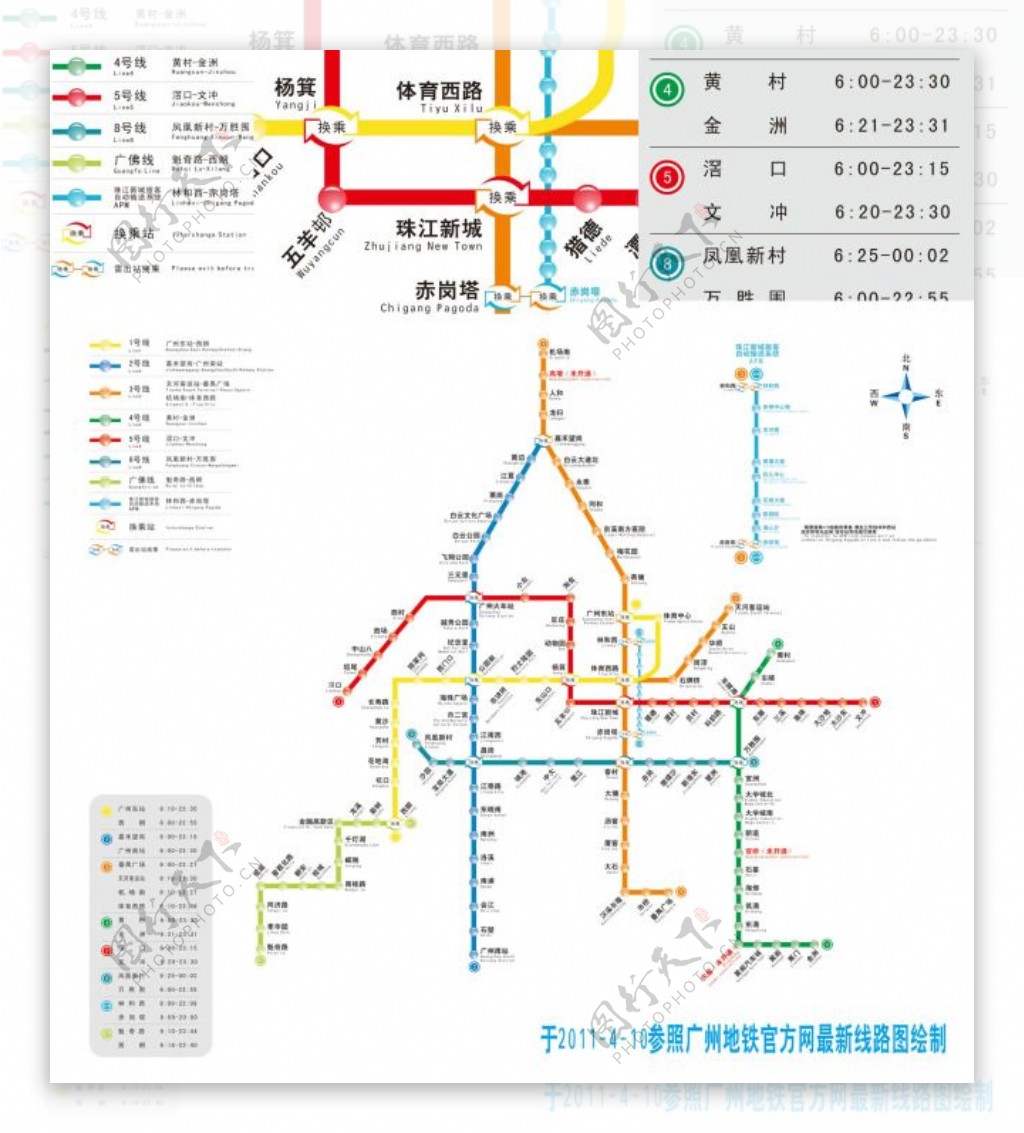 广州地铁换乘线路图