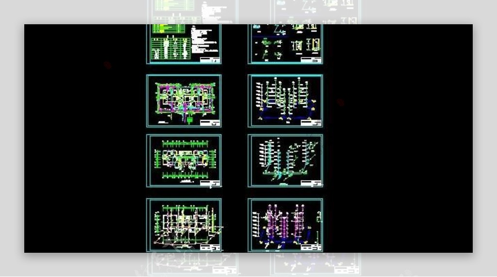 六层建筑给排水平面图及系统图