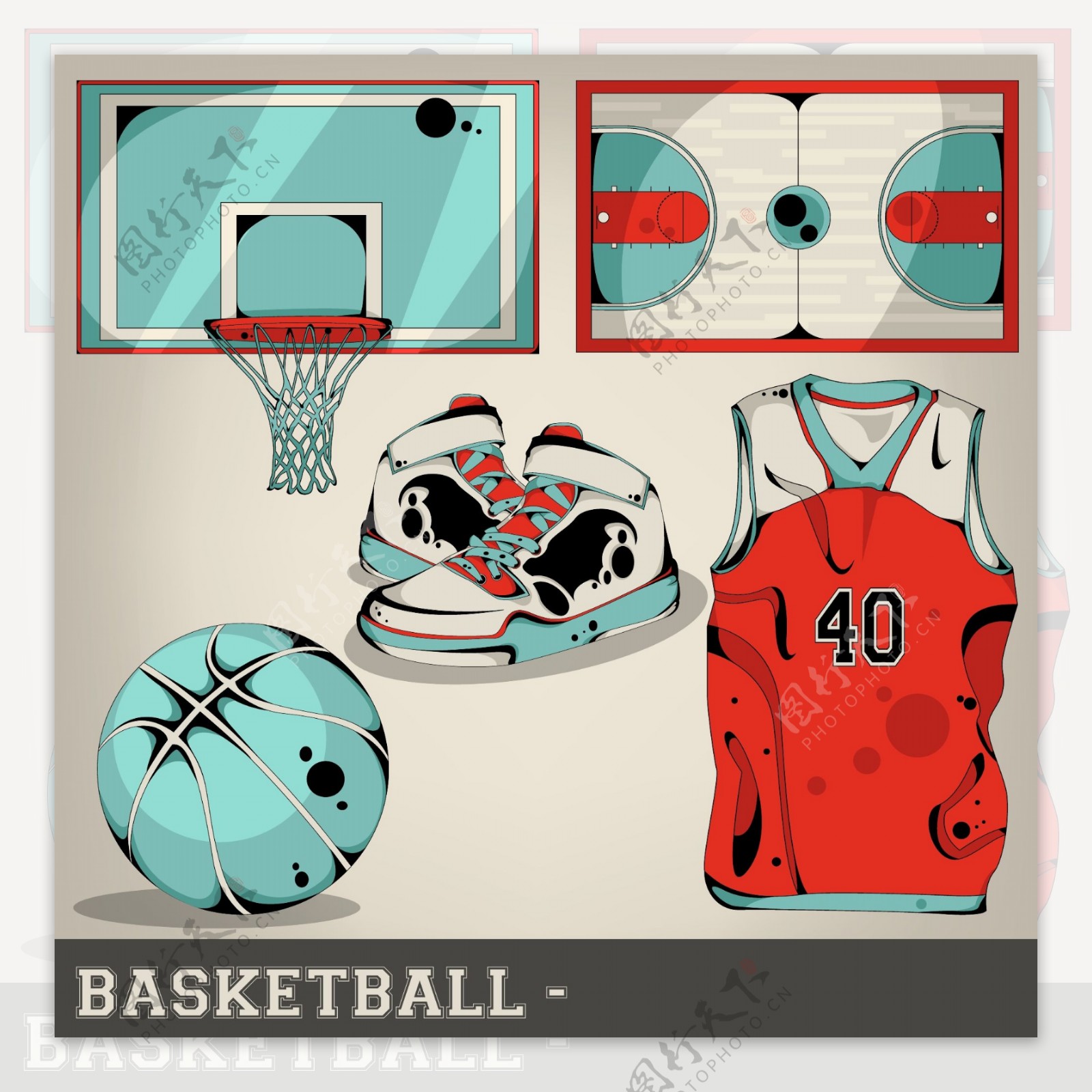 篮球运动的设计元素图片
