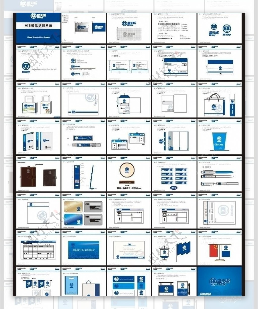 蓝天城vi设计系统图片