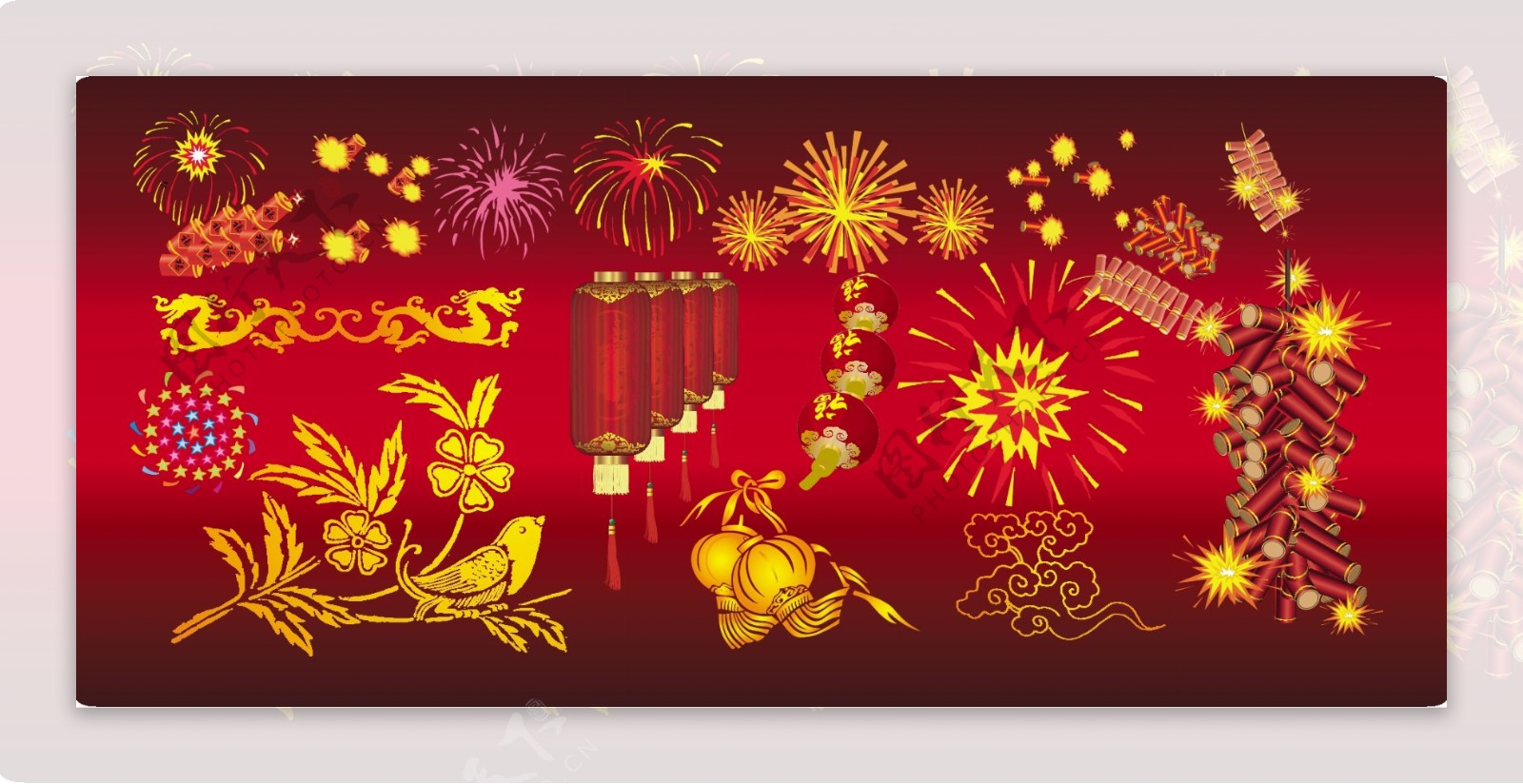 中国春节喜庆传统元素