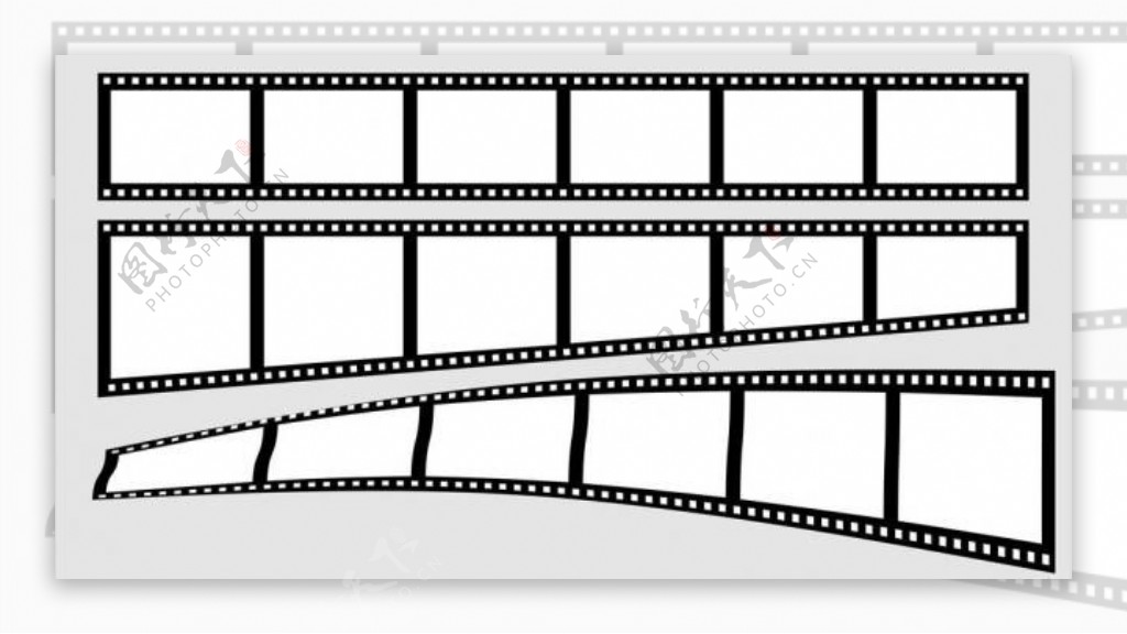 电影胶片模板矢量图可随意变形图片