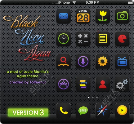 黑色风格iphone手机图标PSD素材