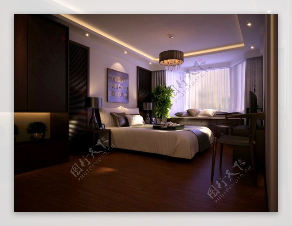 中式卧室模型