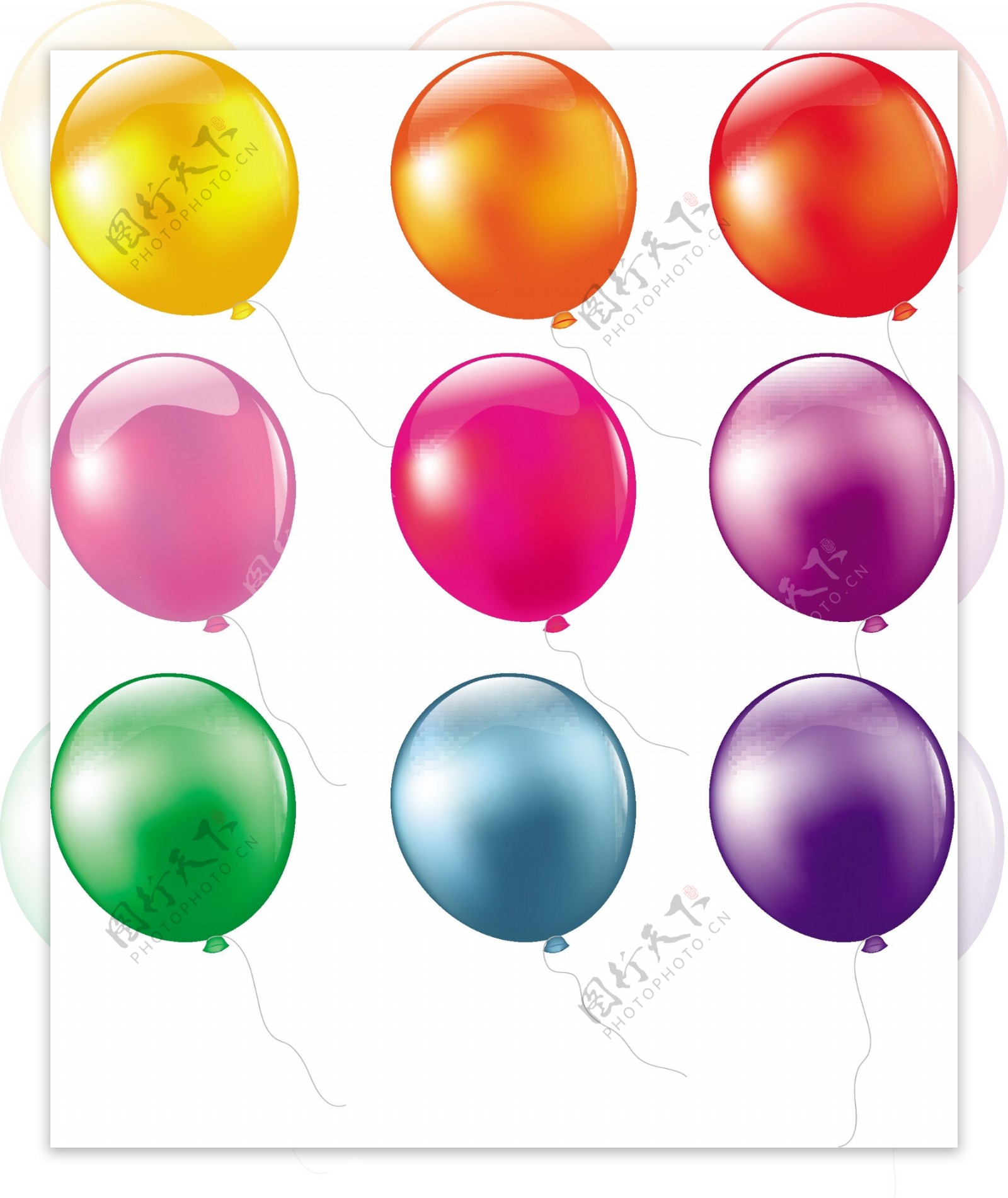 精美彩色气球矢量素材