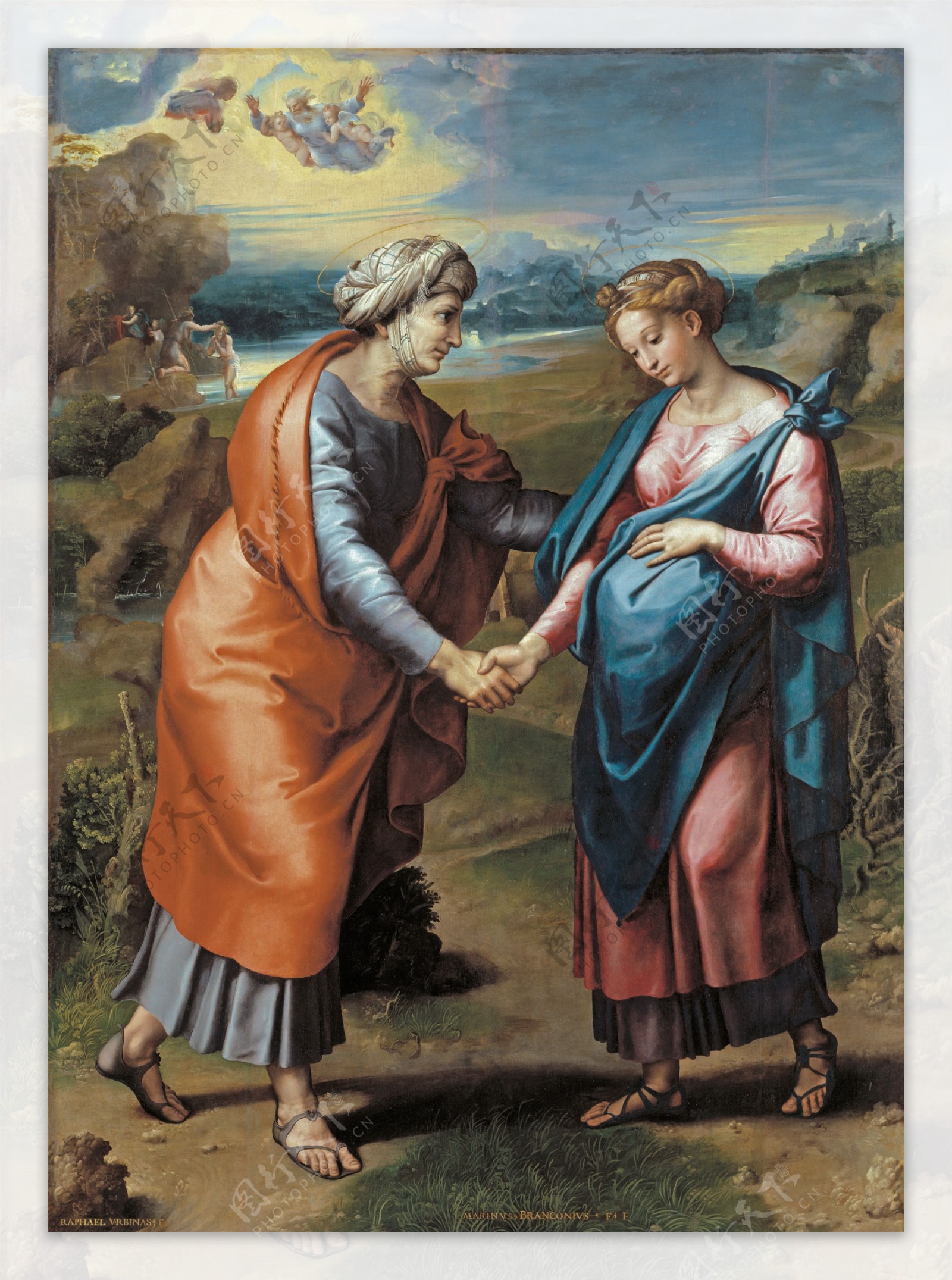 RaphaelTheVisitationCa.1517意大利画家拉斐尔Raphael古典人物油画装饰画