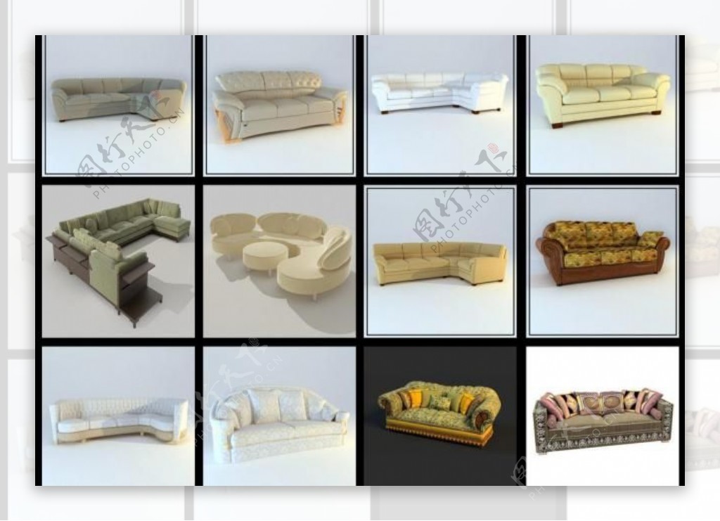 12款精美创意沙发模型图片