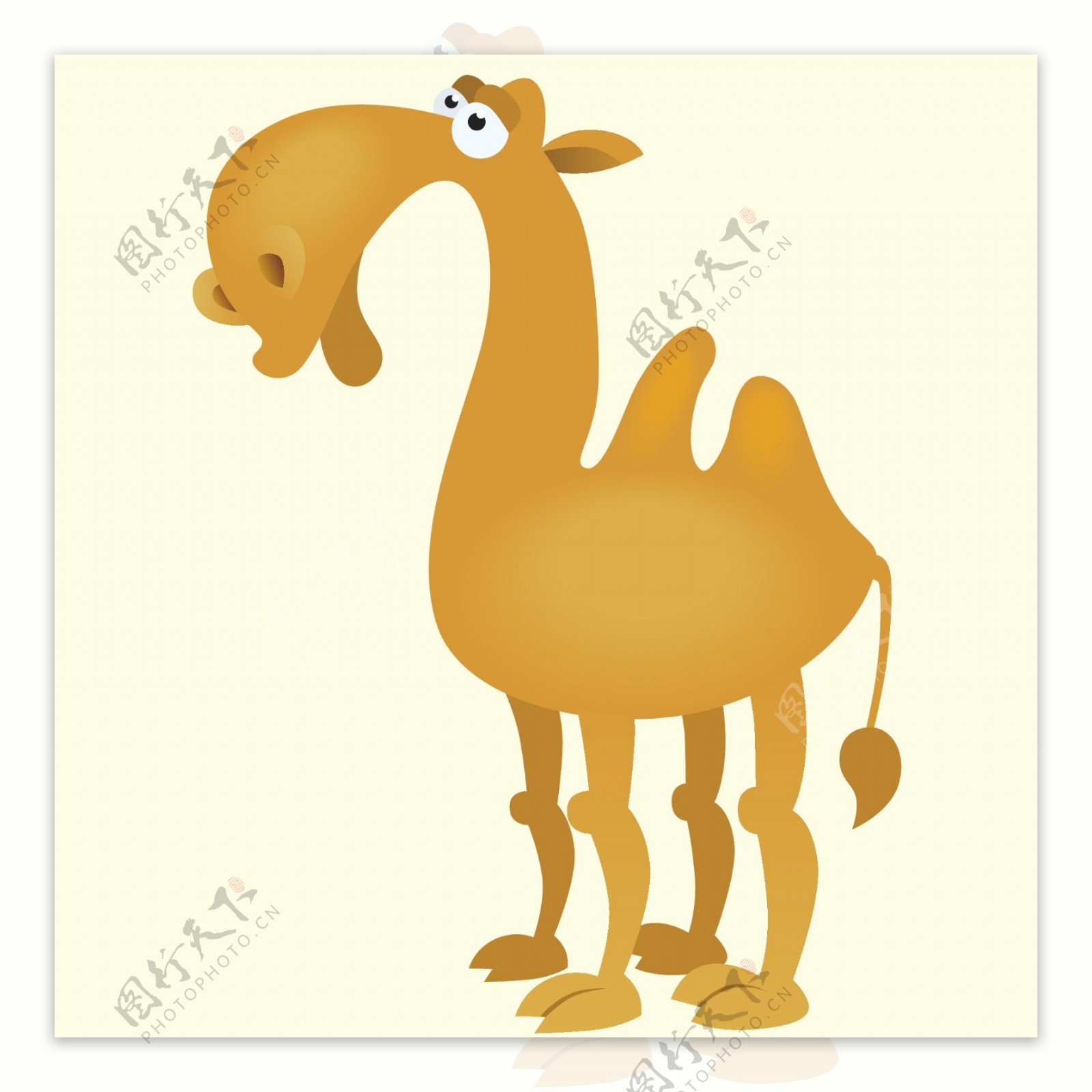 印花矢量图可爱卡通卡通动物骆驼色彩免费素材