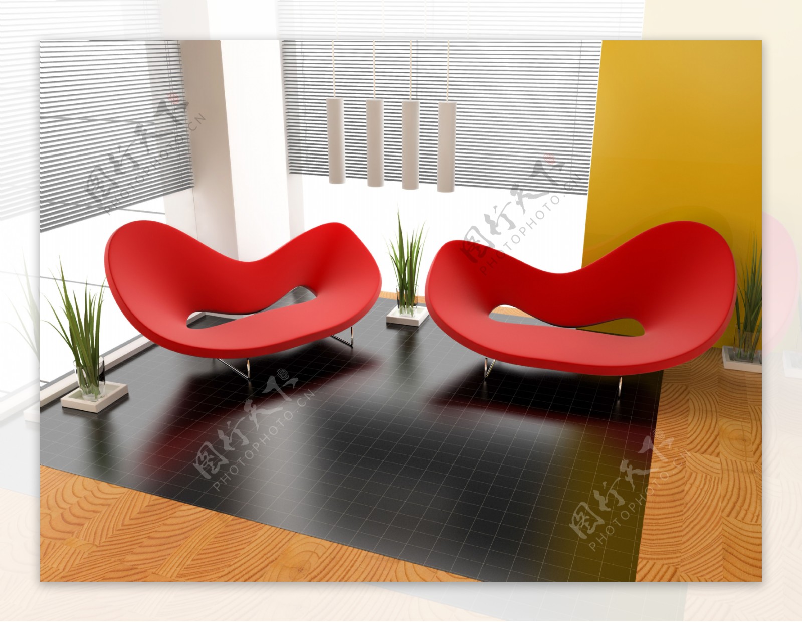 时尚红色沙发椅高清晰图片