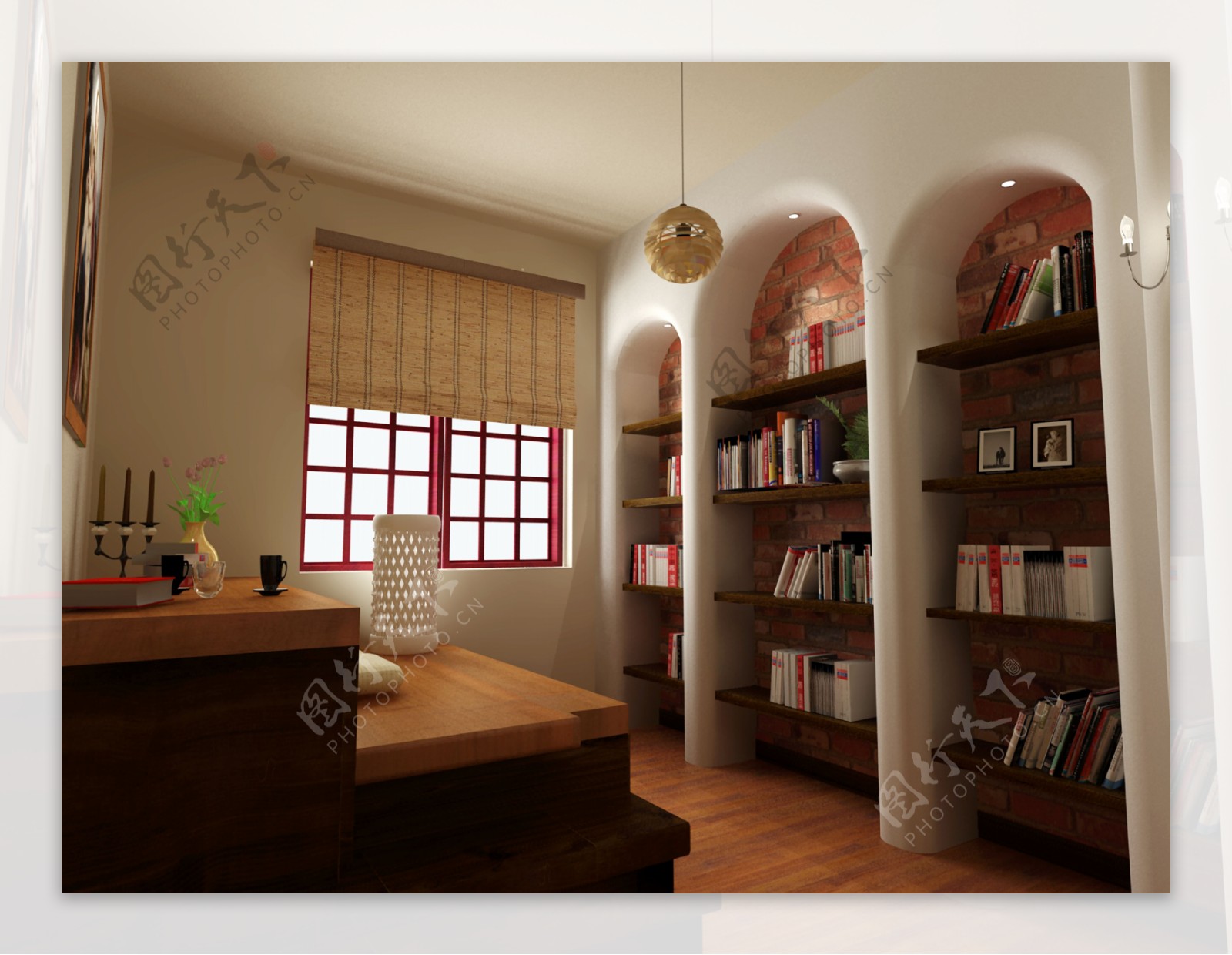 地中海风格的书房图片