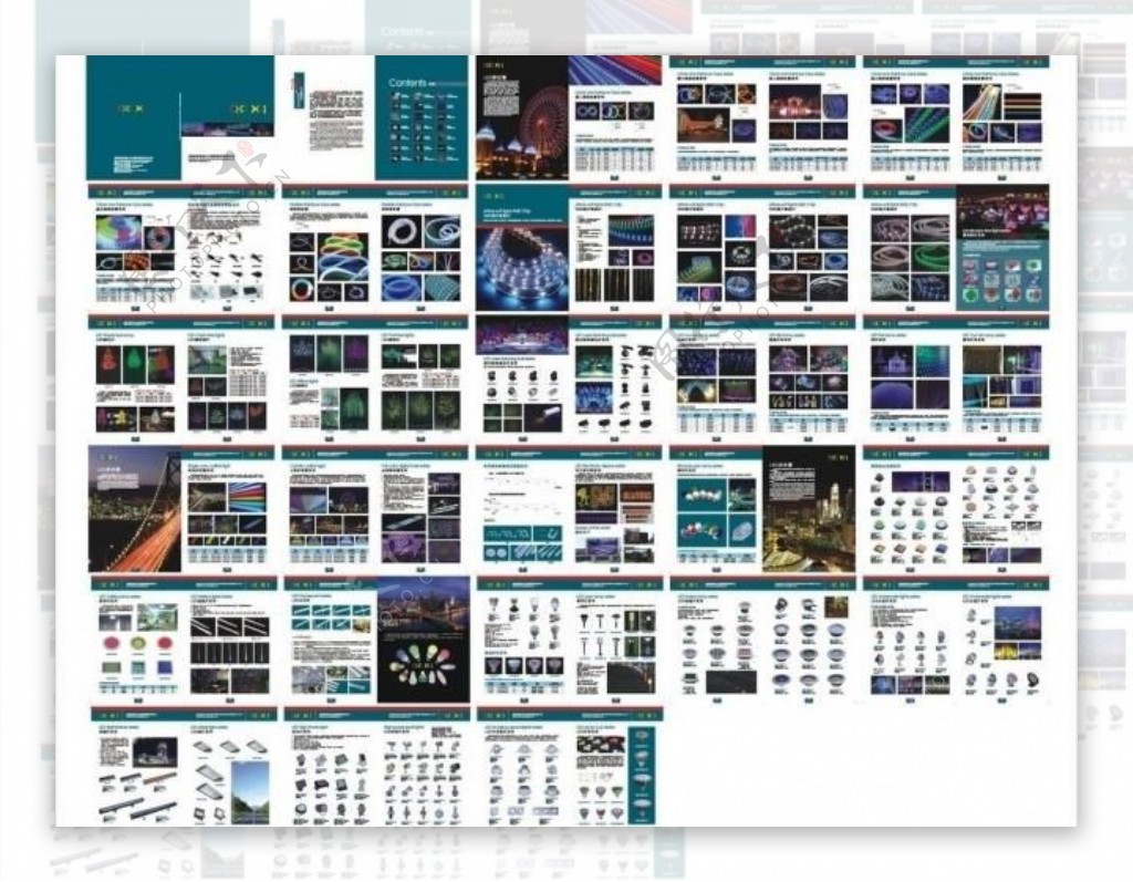 led照明画册部分位图组成图片